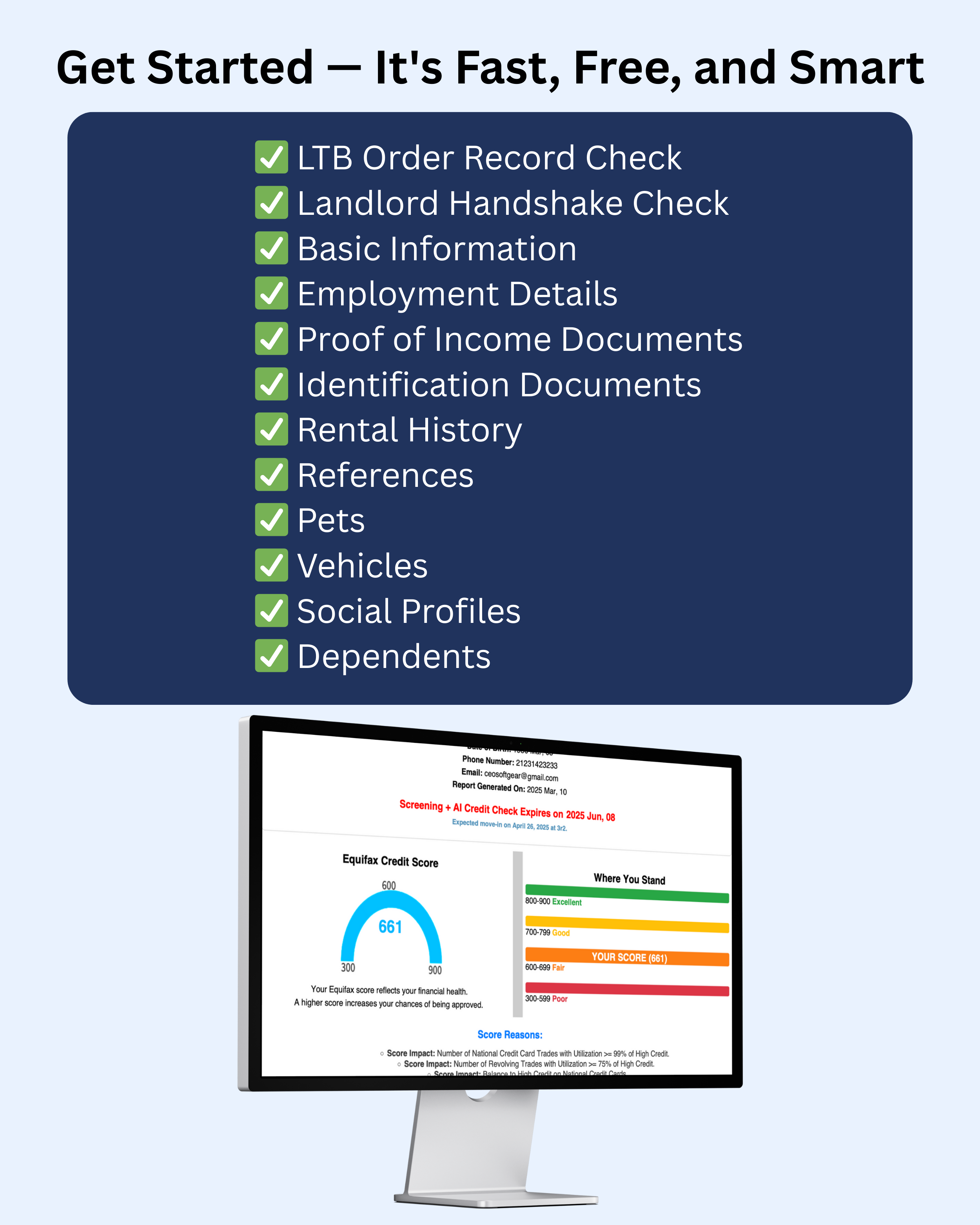 Tenant pre-screening form and screening process for landlords in Ontario